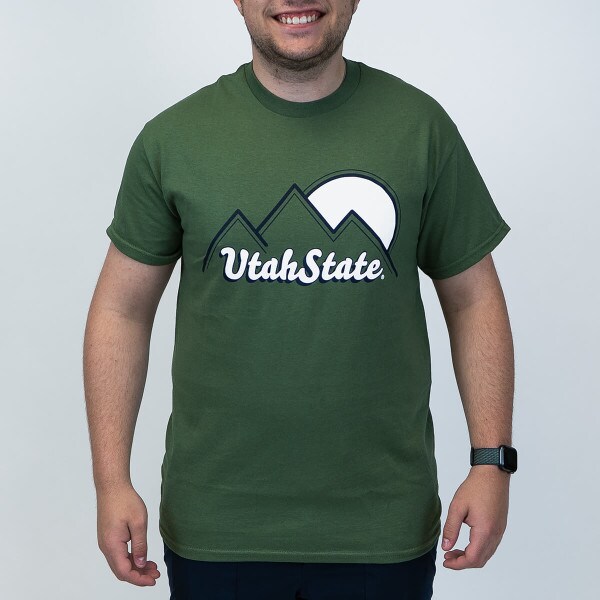 MV Sport, Mountains, Sun, Utah State, T-Shirt, Olive